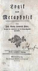Feder / Logik und Metaphysik 1778