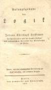Hoffbauer / Anfangsgrnde der Logik 1810