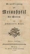 Kant / Grundlegung zur Metaphysik der Sitten 1786