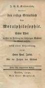 Kiesewetter / Grundsatz Moralphilosophie Theil 1 1790
