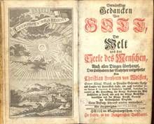Wolff / Vern. Ged. Von Gott Welt Seele 1747